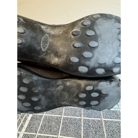 Tod's Lace-up Combat Boots in Dark Brown Suede Leather Italy Vibram Size 38.5 8 - Picture 9 of 11